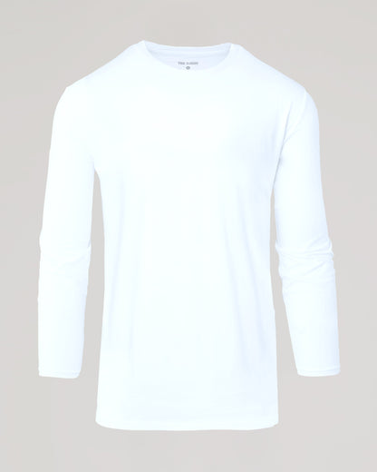 White Long Sleeve Tall Active Crew