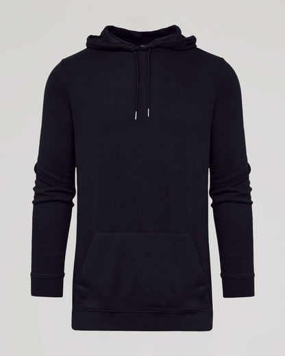 Black Tall Waffle Hoodie