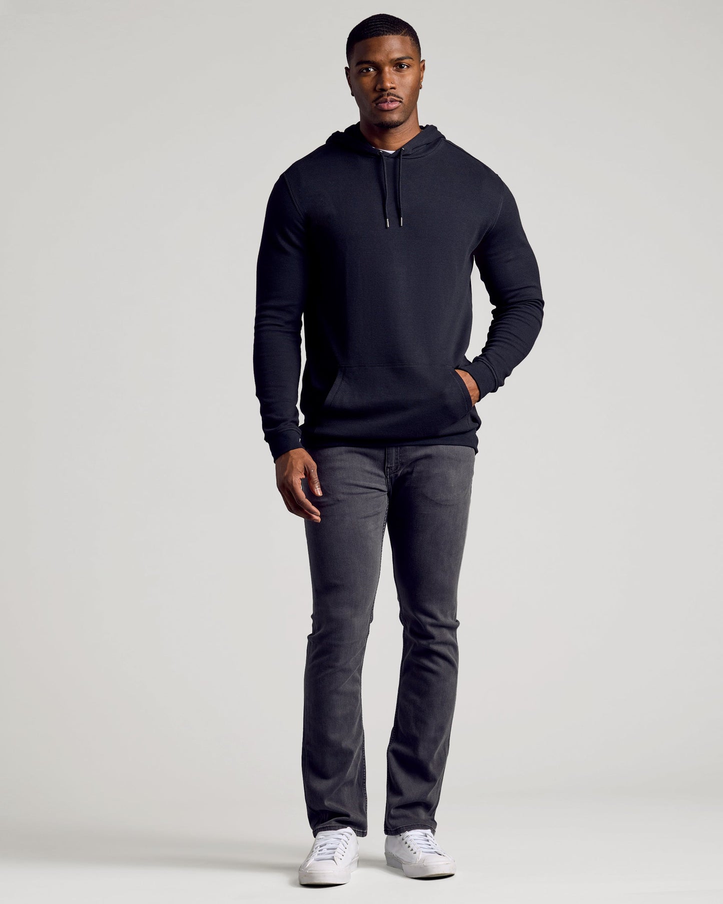 Black & Carbon Tall Waffle Hoodie 2-Pack