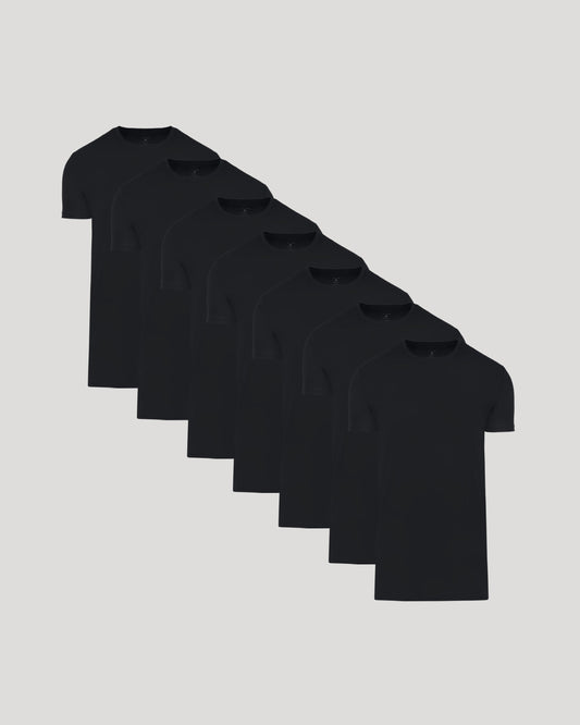 Black Tall Premium Pima Crew Neck 7-Pack
