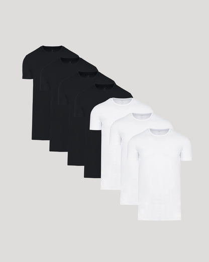 Black & White Tall Premium Pima Crew Neck 7-Pack