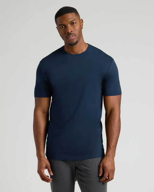 Navy Tall Premium Pima Crew Neck