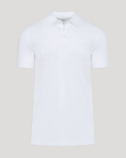 White Tall Premium Pima Polo