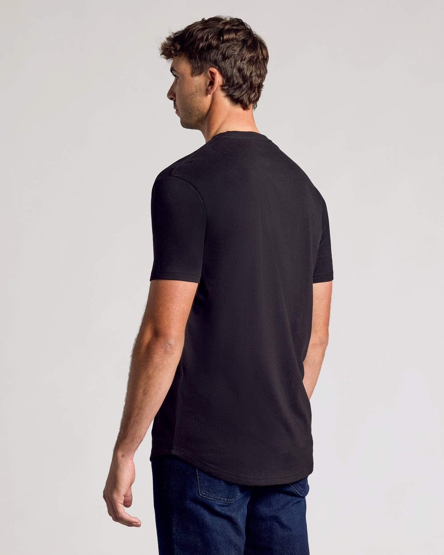 All Black Short Sleeve Tall Curved Hem Crew 6-Pack