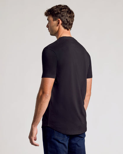 All Black Short Sleeve Tall Curved Hem Crew 6-Pack