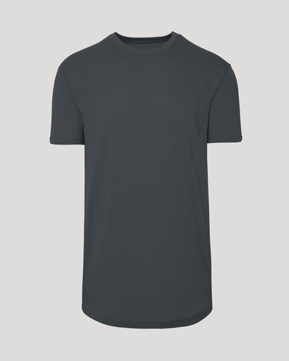 Carbon Short Sleeve Tall Curved Hem Crew
