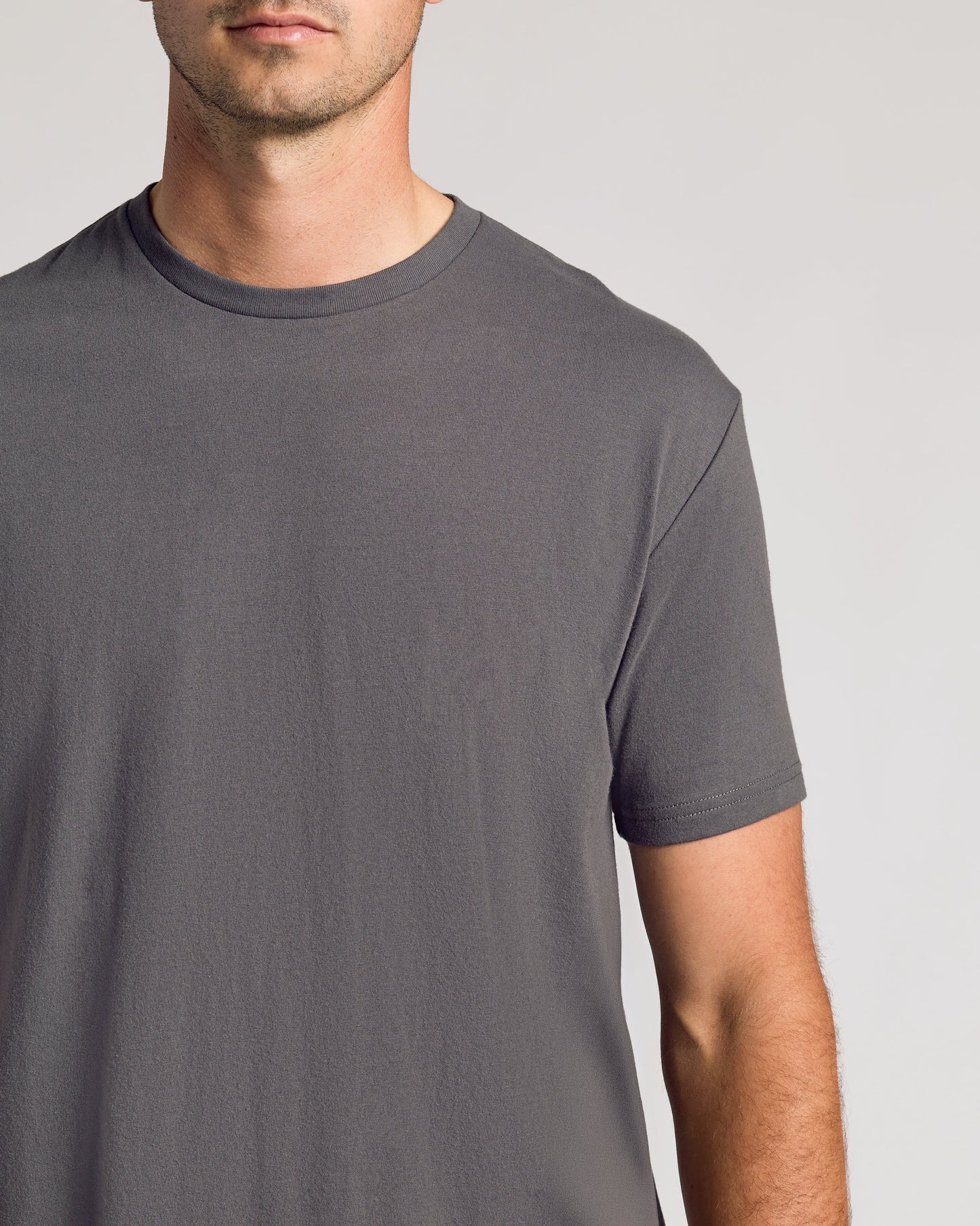 Carbon Short Sleeve Tall Curved Hem Crew