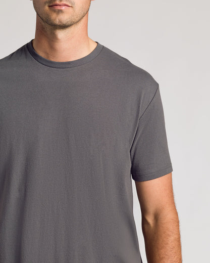 Carbon Short Sleeve Tall Curved Hem Crew