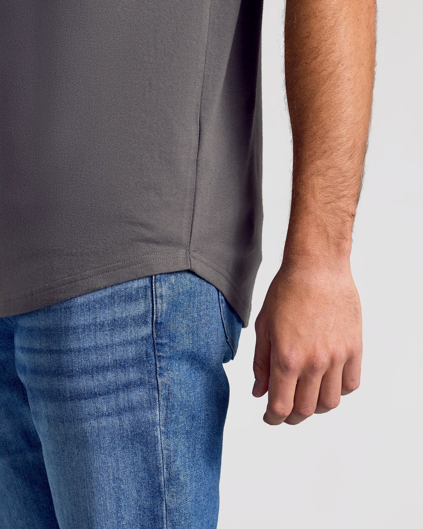 Carbon Short Sleeve Tall Curved Hem Crew