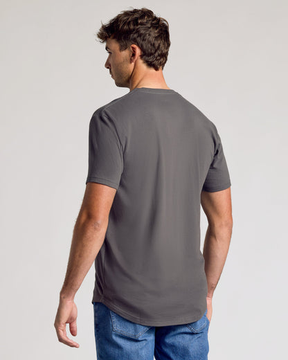 Carbon Short Sleeve Tall Curved Hem Crew