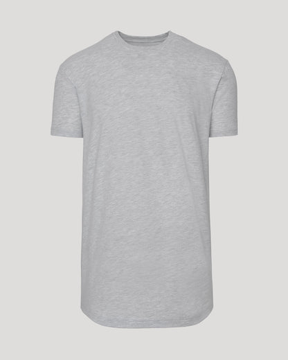 Heather Gray Short Sleeve Tall Curved Hem Crew