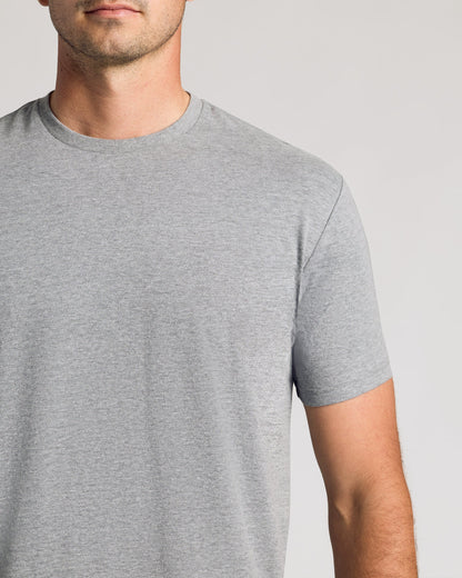 Heather Gray Short Sleeve Tall Curved Hem Crew