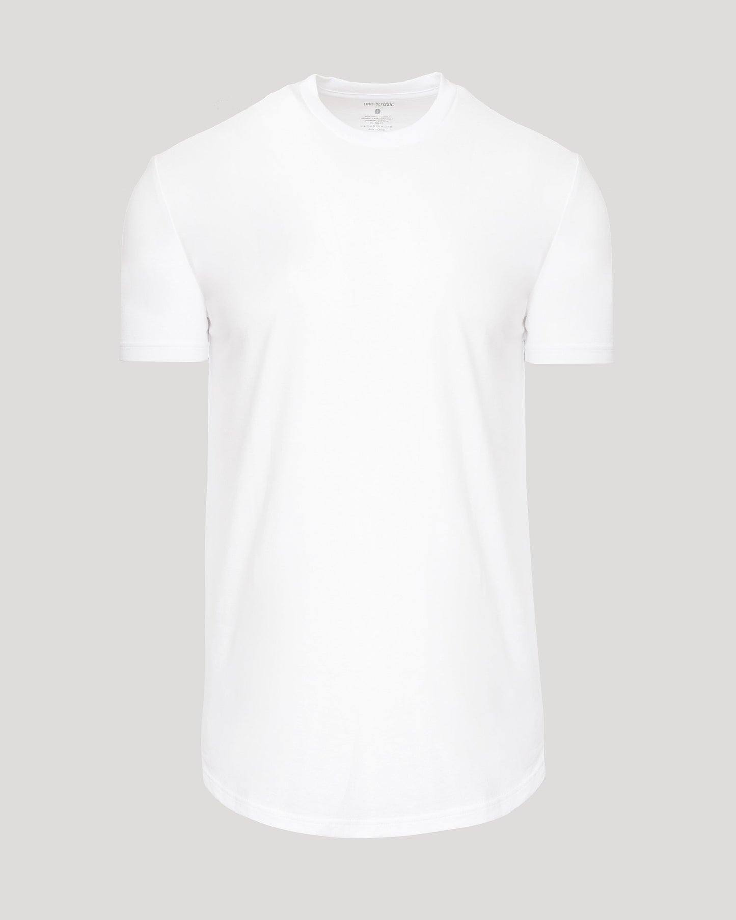 White Short Sleeve Tall Curved Hem Crew