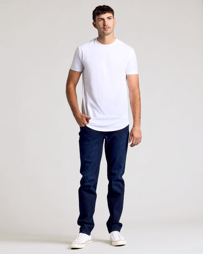 All White Short Sleeve Tall Curved Hem Crew 6-Pack