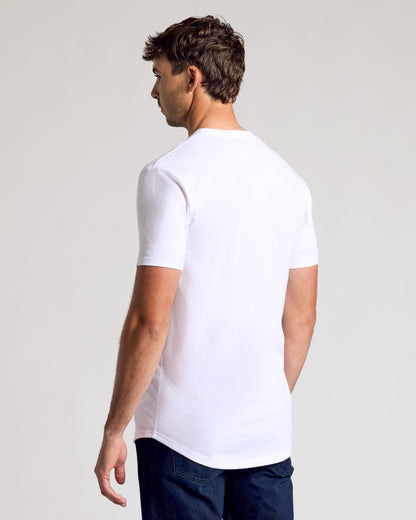 All White Short Sleeve Tall Curved Hem Crew 3-Pack