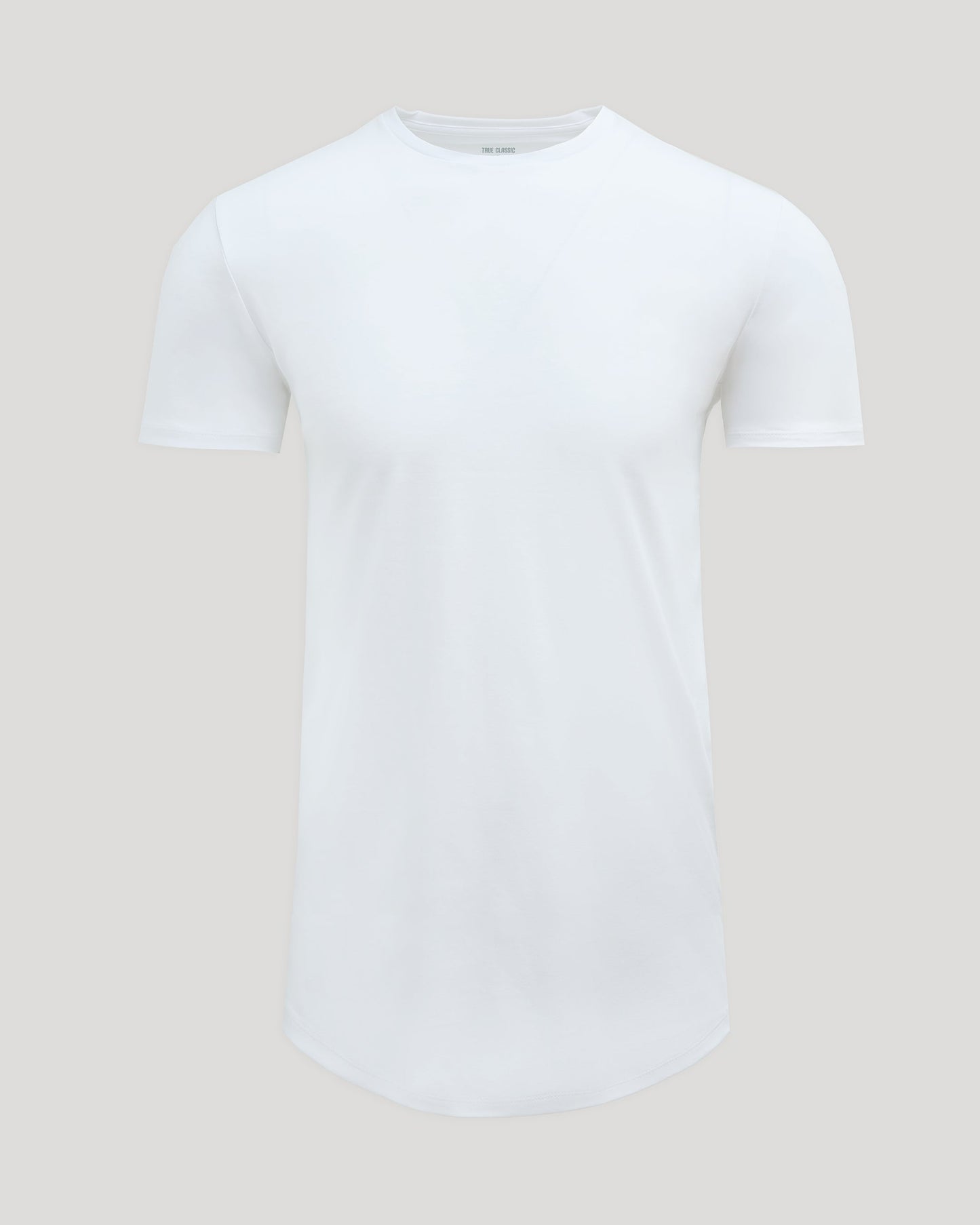 White Tall Premium Pima Crew Curved Hem