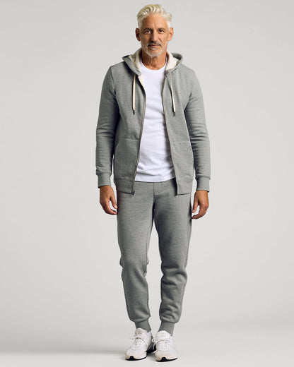 Dark Heather Gray Fleece French Terry Zip Hoodie