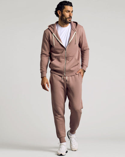 Slate Mauve Full Zip Fleece Hoodie & Jogger 2-Pack