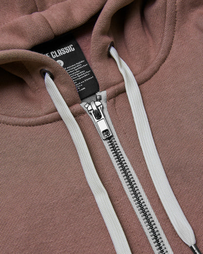 Slate Mauve Fleece French Terry Zip Hoodie