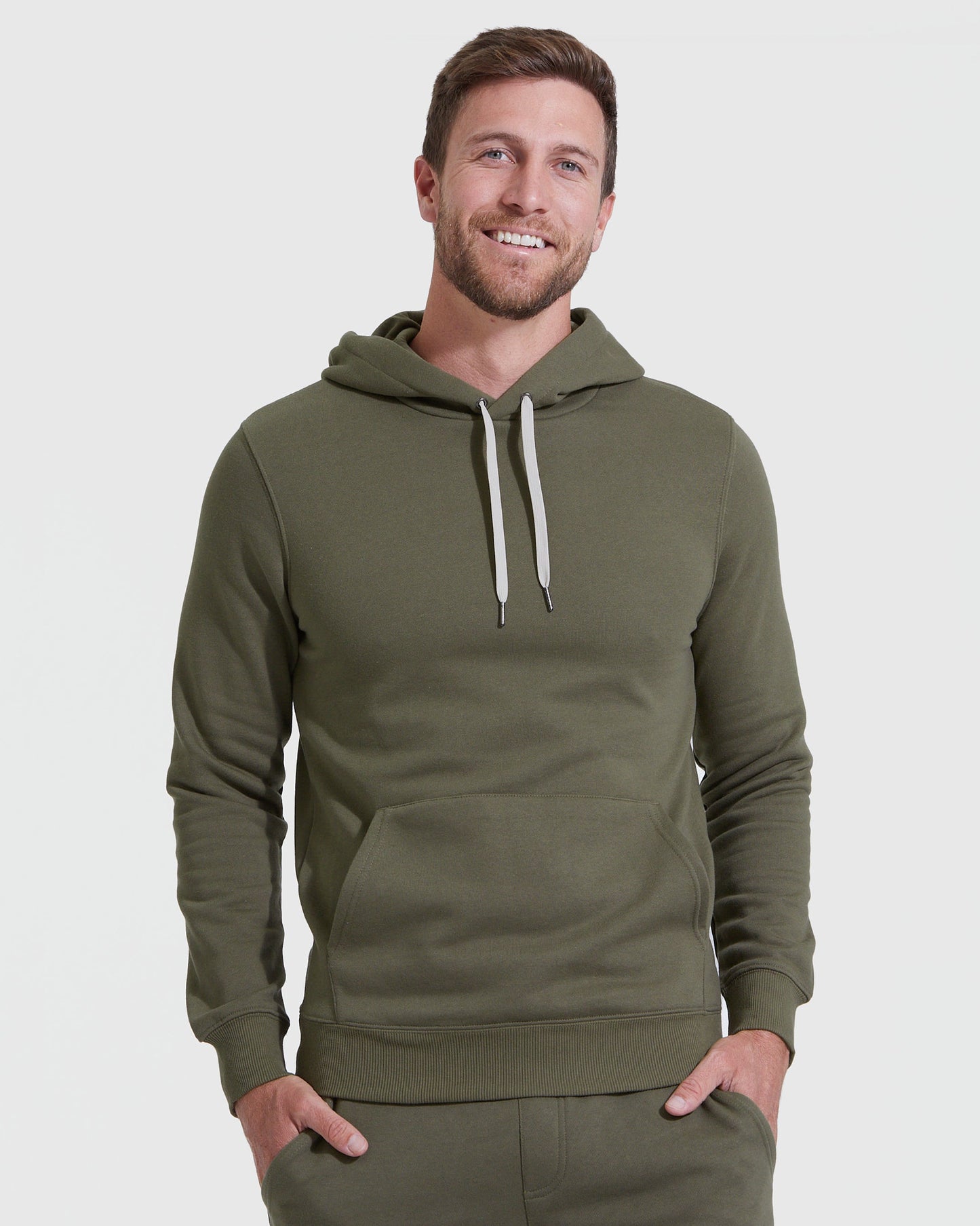 Military Green Pullover Fleece Hoodie & Jogger 2-Pack
