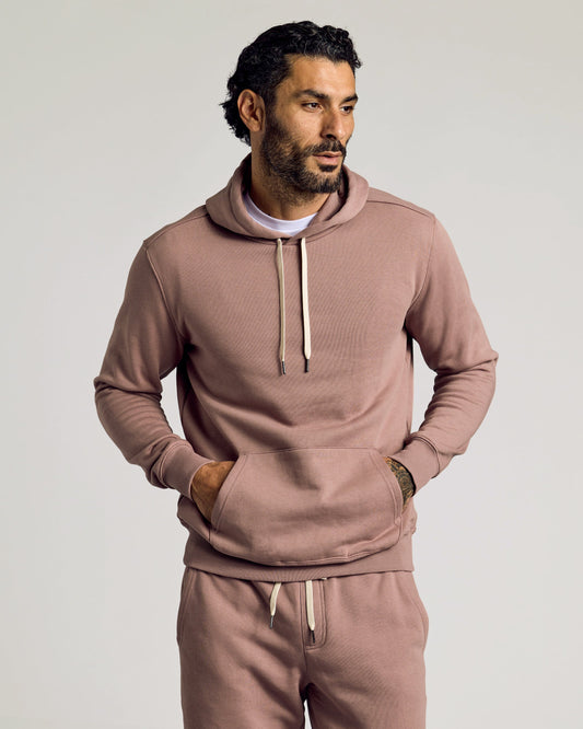 Slate Mauve Fleece French Terry Pullover Hoodie