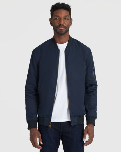 Navy Bomber Jacket & Comfort Stretch Jeans 2-Pack