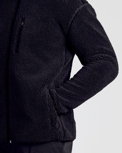 Black Sherpa Full Zip Jacket
