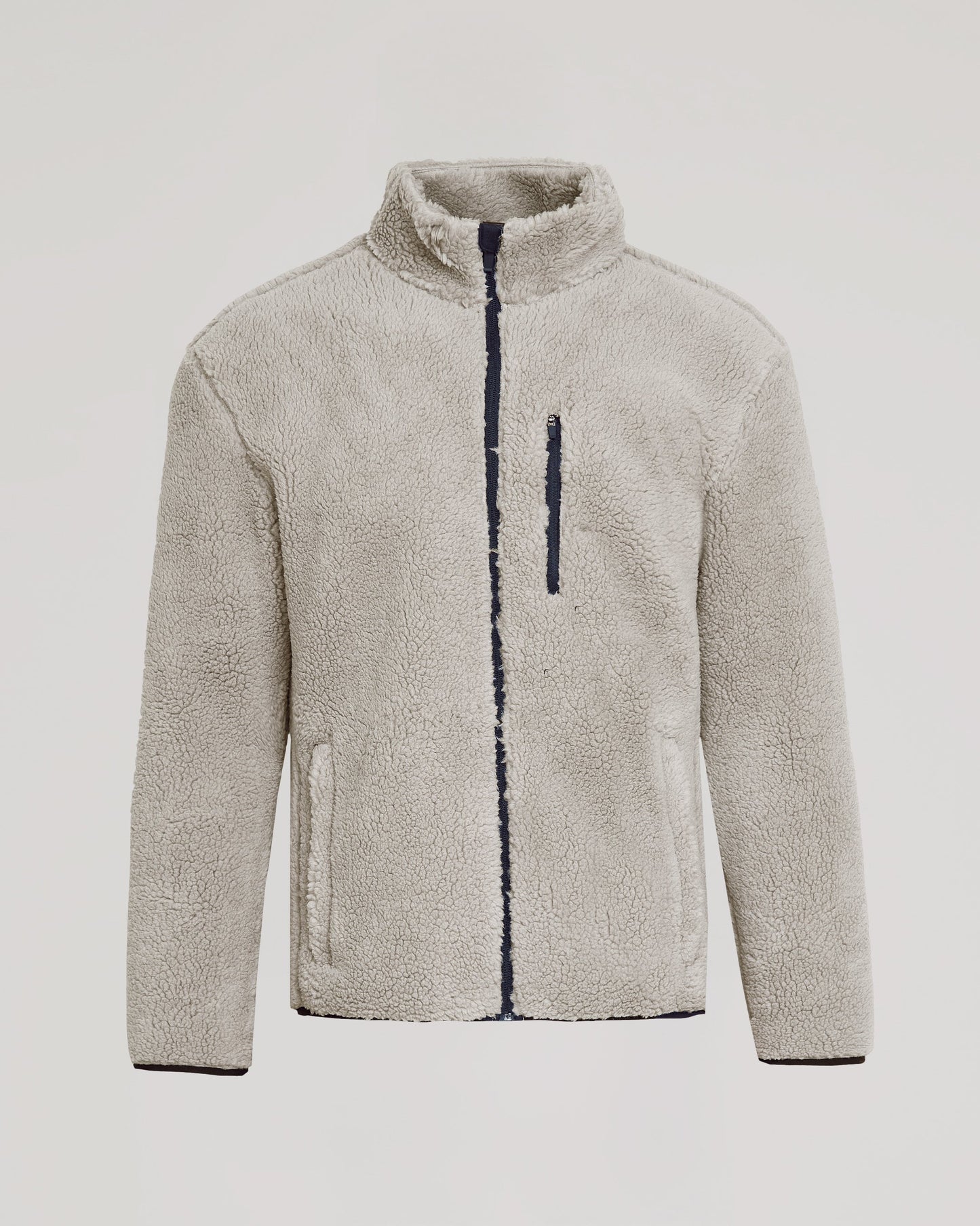 Taupe Sherpa Full Zip Jacket
