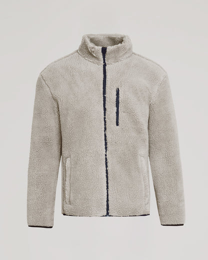 Taupe Sherpa Full Zip Jacket