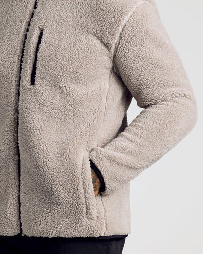 Taupe Sherpa Full Zip Jacket