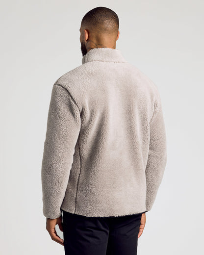 Taupe Sherpa Full Zip Jacket