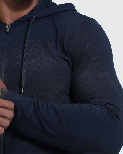 Dark Heather Navy Active Comfort Full Zip Hoodie