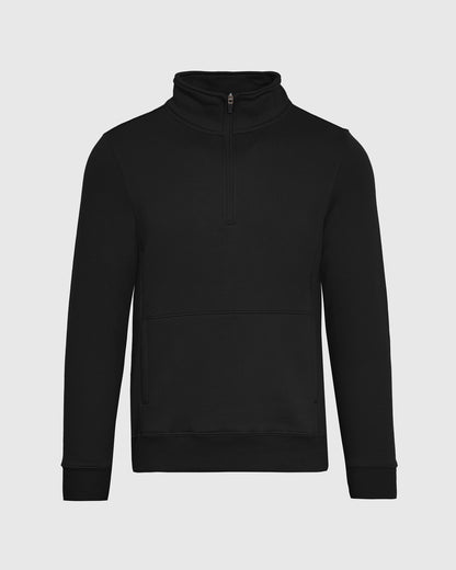 Black Half Zip Fleece Sweatshirt