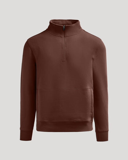 Carob Half Zip Fleece Sweatshirt