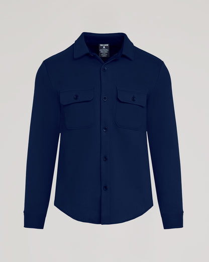 Navy Fleece Shirt Jacket