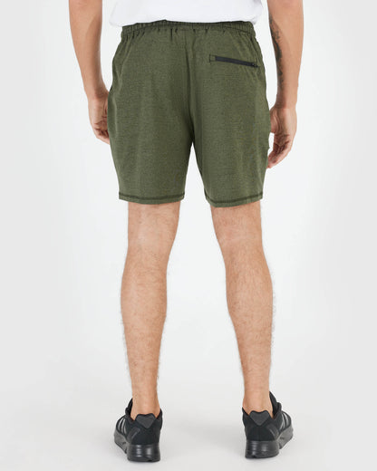 Dark Heather Military Green Active Comfort Shorts