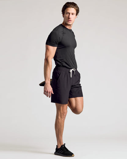Black 9" Active Quick Dry Shorts