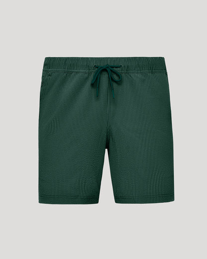 7" Marine Spruce Seersucker Swim Trunks