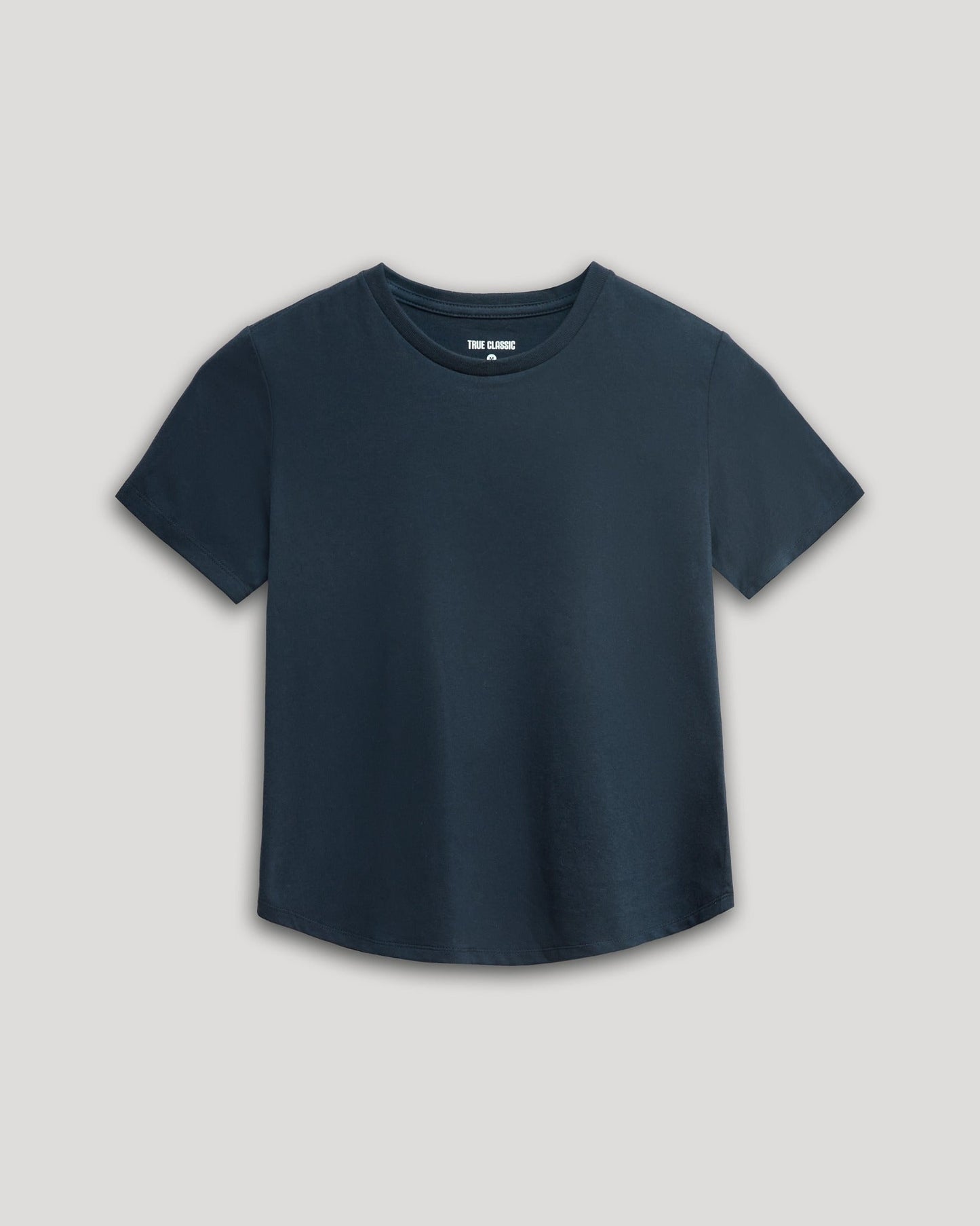 Boys' Navy Classic Curved Hem Crew Neck