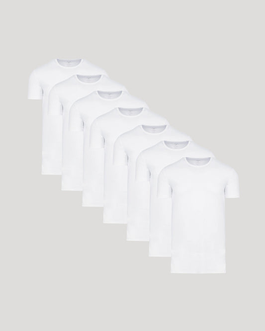 White Tall Premium Pima Crew Neck 7-Pack