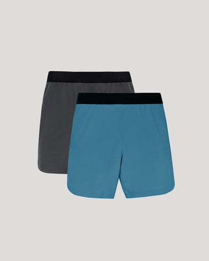 7" Carbon & Sapphire Active Training Shorts 2-Pack