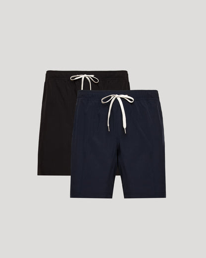 9" Black & Navy Active Quick Dry Shorts 2-Pack