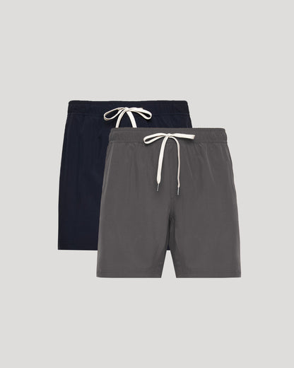 9" Navy & Carbon Active Quick Dry Shorts 2-Pack