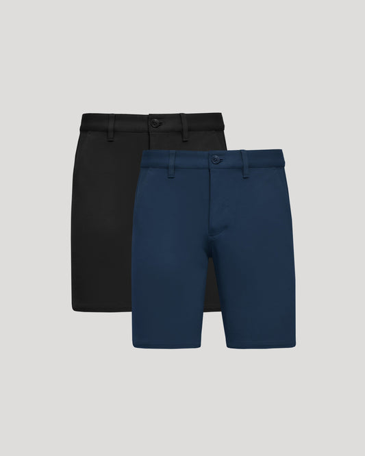 9" Navy & Black Chino Shorts 2-Pack
