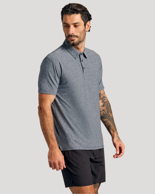 Heather Navy Active Polo 2.0