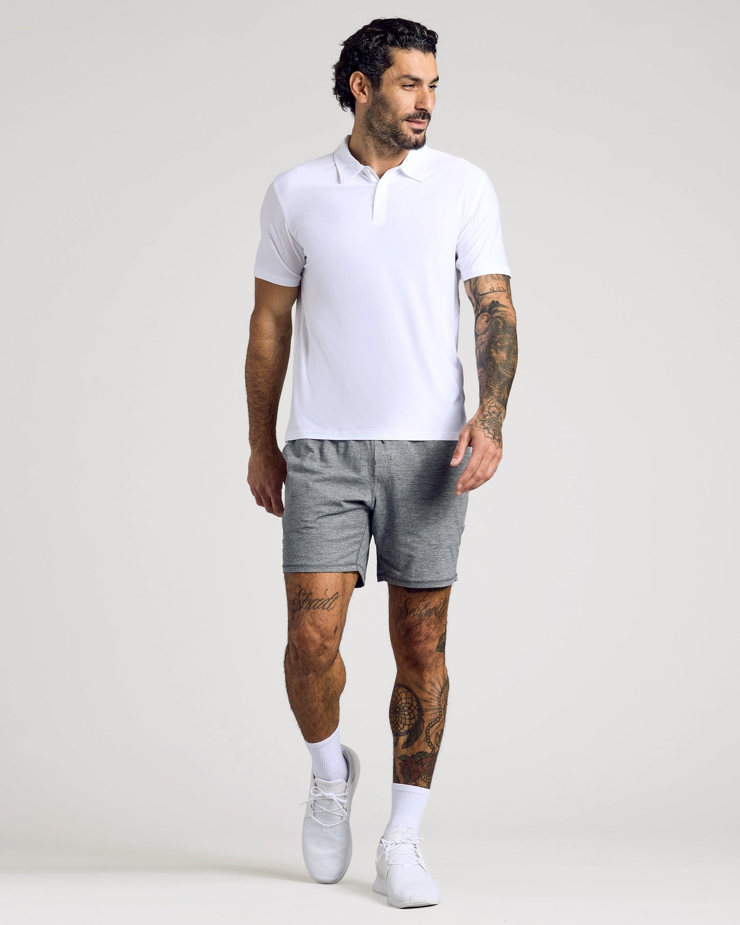 White Active Short Sleeve Polo