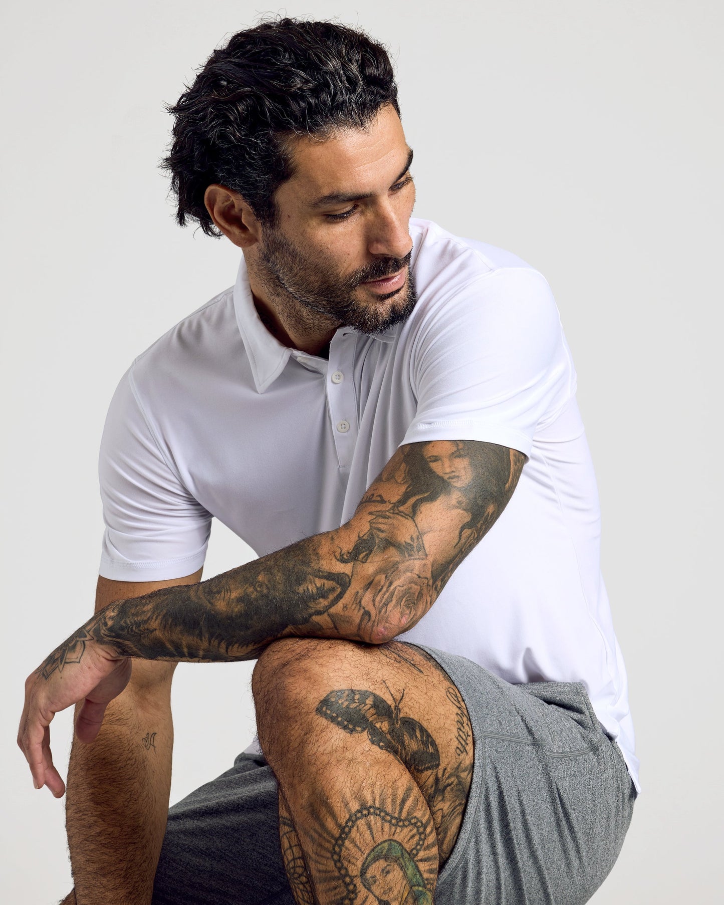 White Active Short Sleeve Polo