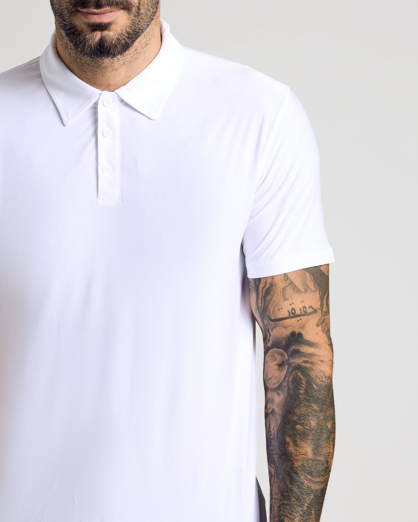 White Active Short Sleeve Polo