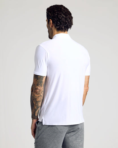 White Active Short Sleeve Polo