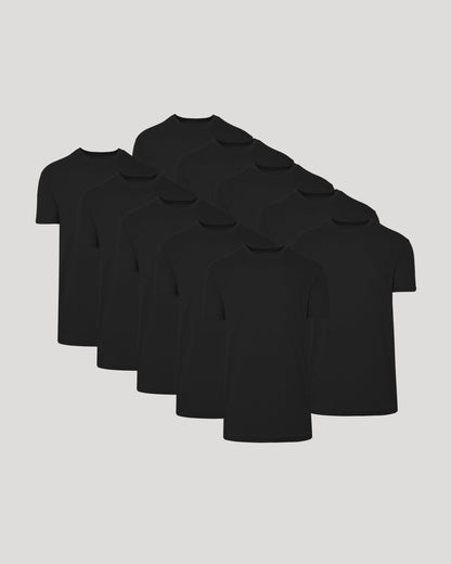 All Black Tall Classic Crew 10-Pack